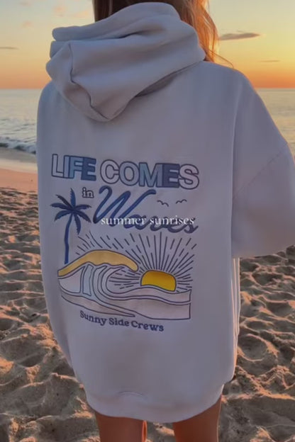 Life Comes In Waves Oversized Hoodie ✨